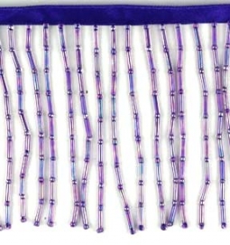 Purple Iridescent 2 Inch Beaded Fringe 10 Yard Bolt